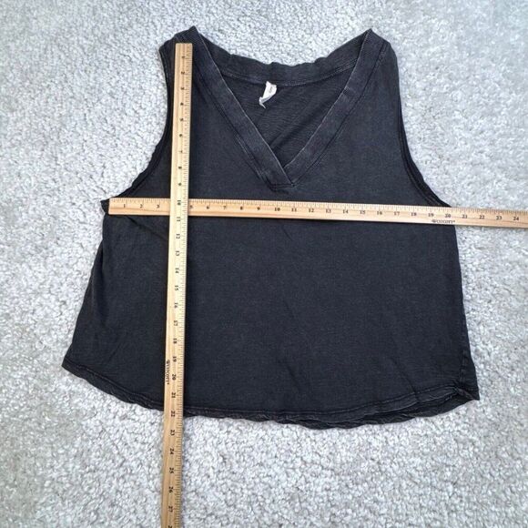 Anthropologie Daily Practice Ritchie V-Neck Tank Top Black Acid Wash - Picture 9 of 9